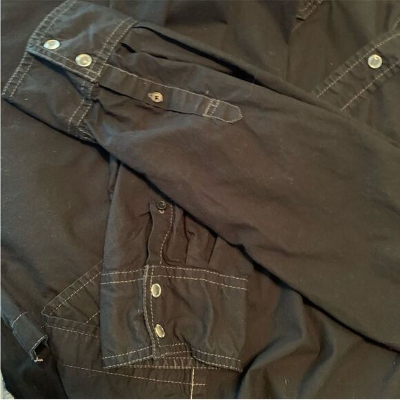 ARIZONA Shirt Men’s XXL Black Western Pearl Snap Pockets 100% Cotton Cowboy. - Picture 6 of 11